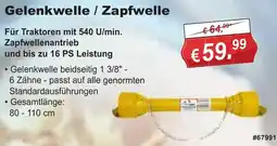 Stabilo Fachmarkt Gelenkwelle / Zapfwelle Angebot