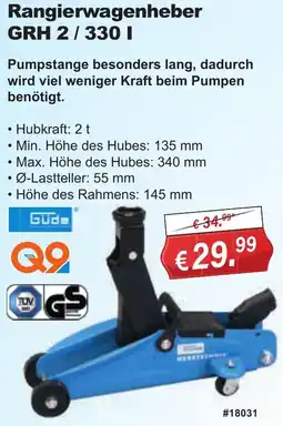 Stabilo Fachmarkt Güde Rangierwagenheber GRH 2/330 I Angebot