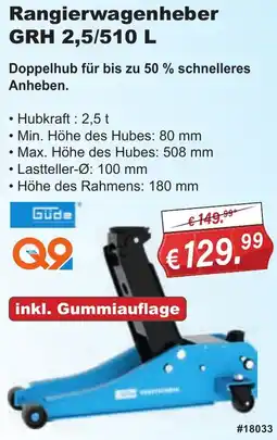 Stabilo Fachmarkt Güde Rangierwagenheber GRH 2,5/510 L Angebot