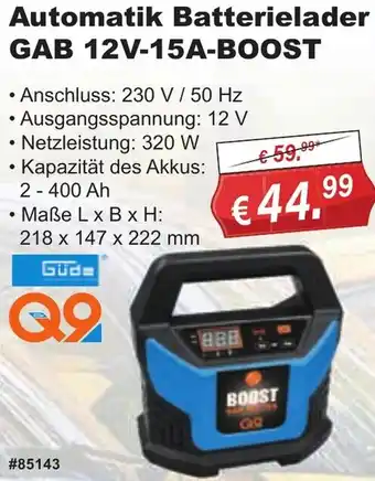 Stabilo Fachmarkt Güde Automatik Batterielader GAB 12V-15A-BOOST Angebot