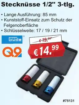 Stabilo Fachmarkt Güde Stecknüsse 1/2" 3-tlg. Angebot
