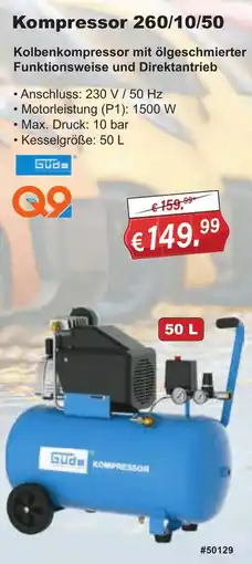 Stabilo Fachmarkt Güde Kompressor 260/10/50 Angebot