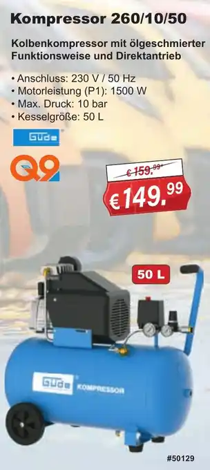 Stabilo Fachmarkt Güde Kompressor 260/10/50 Angebot