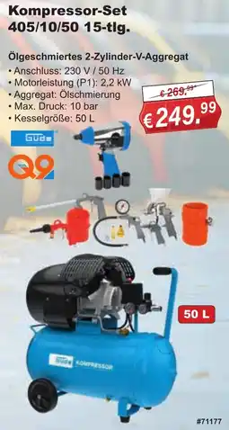 Stabilo Fachmarkt Güde Kompressor-Set 405/10/50 15-tlg. Angebot