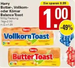 WEZ Harry Butter-, Vollkorn- oder Körner Balance Toast Angebot