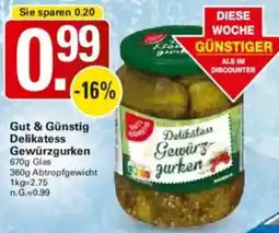 WEZ Gut & Günstig Delikatess Gewürzgurken Angebot