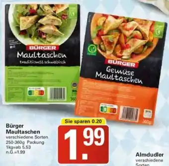 WEZ Bürger Maultaschen Angebot