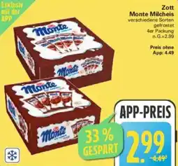 WEZ Zott Monte Milcheis Angebot