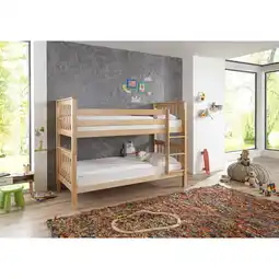 Netto Marken-Discount Relita - Etagenbett Kick mit 2 Liegeflächen 90 x 200 cm, Buche massiv natur lackiert Angebot