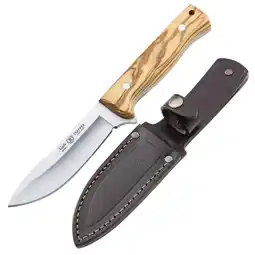 Netto Marken-Discount NIETO Gürtelmesser Trapper Outdoormesser Camping Full Tang Scheide Veilchen Holz Angebot