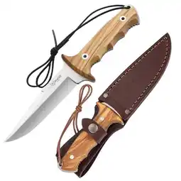 Netto Marken-Discount NIETO Bowie Messer Apache 1040 Gürtelmesser Full Tang Outdoor Olivenholz 12 cm Angebot