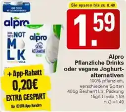 WEZ Alpro Pflanzliche Drinks oder vegane Joghurtalternativen Angebot
