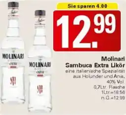 WEZ Molinari Sambuca Extra Likör Angebot
