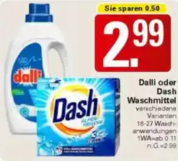 WEZ Dalli oder Dash Waschmittel Angebot