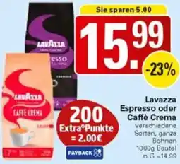 WEZ Lavazza Espresso oder Caffè Crema Angebot