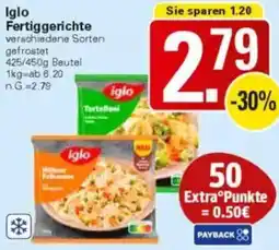 WEZ Iglo Fertiggerichte Angebot