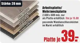 B1 Discount Baumarkt Arbeitsplatte/ Mehrzweckplatte Angebot
