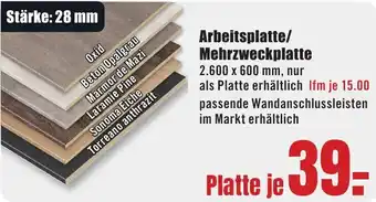 B1 Discount Baumarkt Arbeitsplatte/ Mehrzweckplatte Angebot