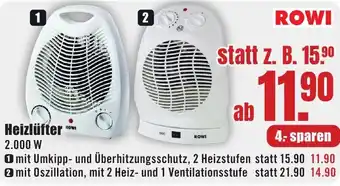 B1 Discount Baumarkt ROWI Heizlüfter Angebot