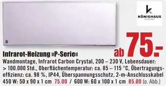B1 Discount Baumarkt KÖNIGHAUS Infrarot-Heizung P-Serie Angebot