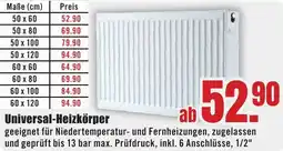 B1 Discount Baumarkt Universal-Heizkörper Angebot