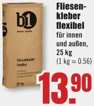 B1 Discount Baumarkt b1 Fliesenkleber flexibel Angebot