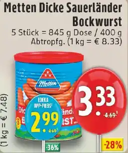Edeka Metten Dicke Sauerländer Bockwurst Angebot
