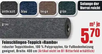 B1 Discount Baumarkt Feinschlingen-Teppich Rambo Angebot