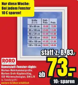 B1 Discount Baumarkt RORO Kunststoff-Fenster light Angebot