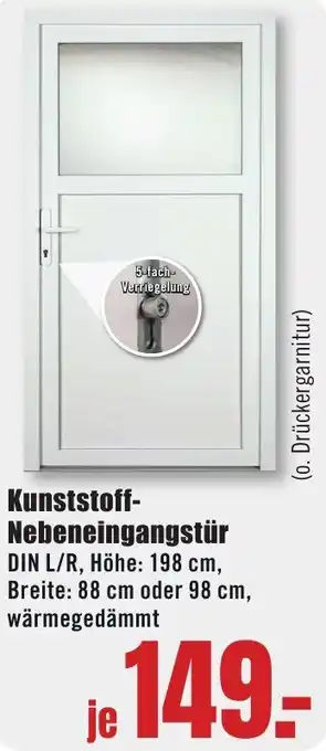 B1 Discount Baumarkt Kunststoff Nebeneingangstür Angebot