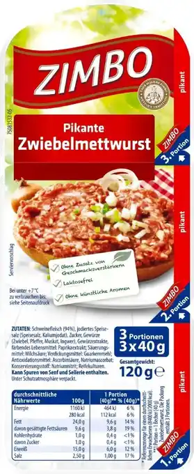 Kaufland Zimbo Pikante Zwiebelmettwurst Angebot