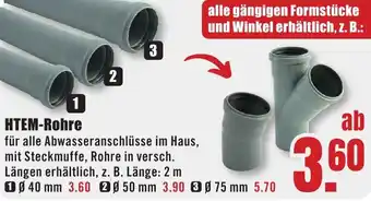 B1 Discount Baumarkt HTEM-Rohre Angebot