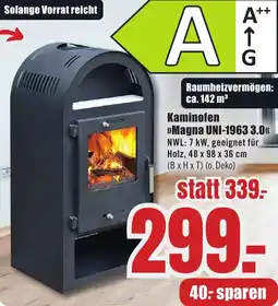 B1 Discount Baumarkt Kaminofen Magna UNI-1963 3.0 Angebot