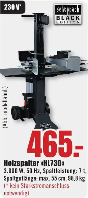 B1 Discount Baumarkt Scheppach Holzspalter HL730 Angebot