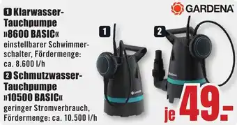 B1 Discount Baumarkt GARDENA Klarwasser Tauchpumpe 8600 BASIC Angebot