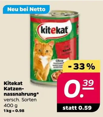 NETTO Kitekat Katzennassnahrung 400g Angebot