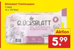 Netto Marken-Discount Glücksblatt toilettenpapier Angebot