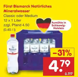 Netto Marken-Discount Fürst bismarck natürliches mineralwasser Angebot