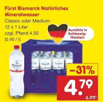 Netto Marken-Discount Fürst bismarck natürliches mineralwasser Angebot