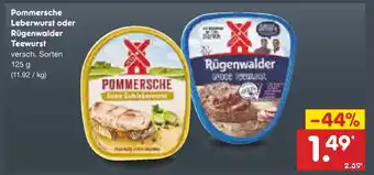 Netto Marken-Discount Pommersche leberwurst oder rügenwalder teewurst Angebot