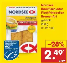 Netto Marken-Discount Nordsee backfisch oder fischfrikadellen bremer art Angebot