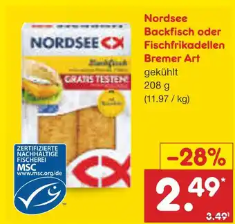 Netto Marken-Discount Nordsee backfisch oder fischfrikadellen bremer art Angebot