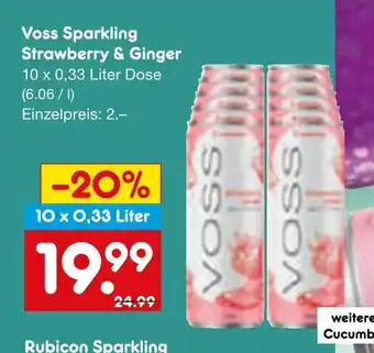 Netto Marken-Discount Voss sparkling strawberry & ginger Angebot