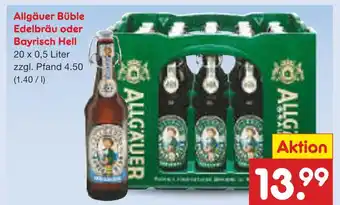 Netto Marken-Discount Allgäuer büble edelbräu oder bayrisch hell Angebot
