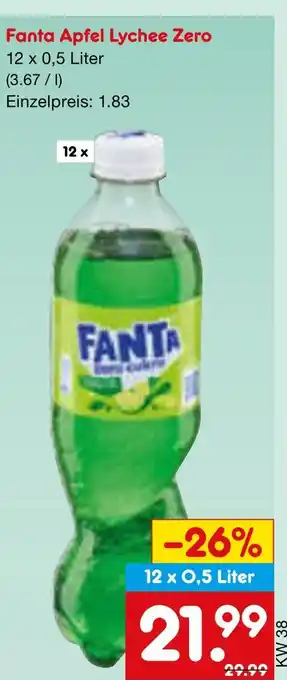 Netto Marken-Discount Fanta apfel lychee zero Angebot