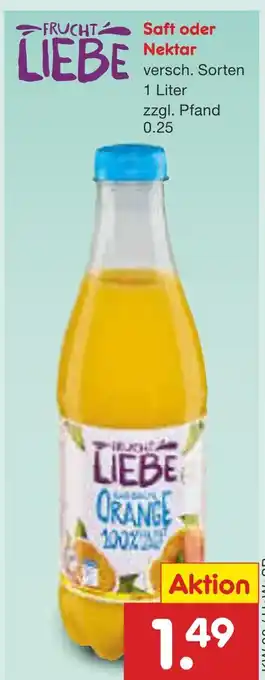 Netto Marken-Discount Frucht liebe saft oder nektar Angebot