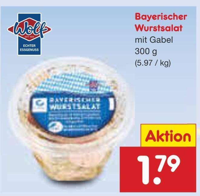 Wolf bayerischer wurstsalat Angebot bei Netto Marken-Discount