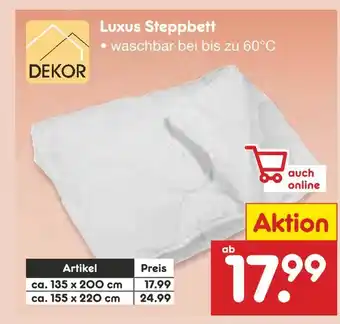 Netto Marken-Discount Dekor luxus steppbett Angebot