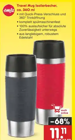 Netto Marken-Discount Emsa travel mug isolierbecher ca. 360 ml Angebot
