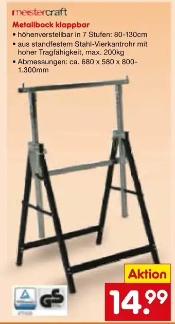 Netto Marken-Discount Meistercraft metallbock klappbar Angebot